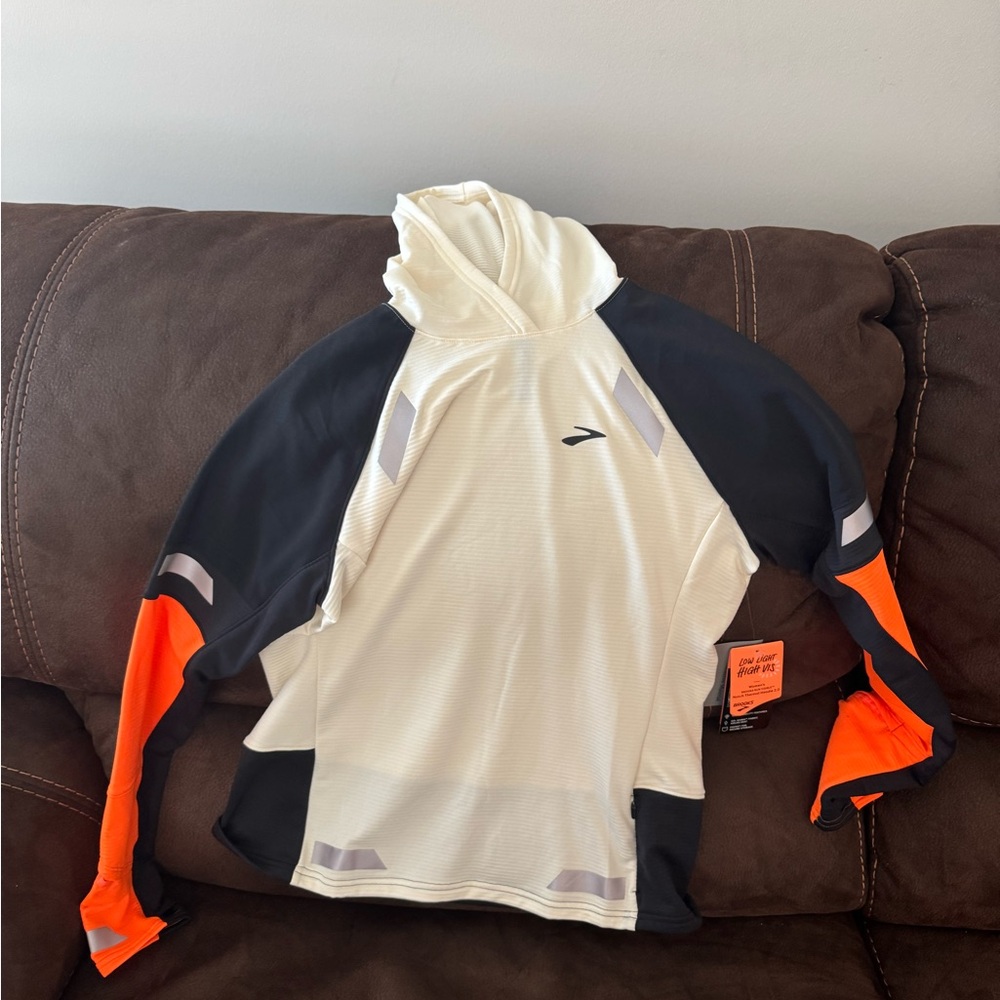 Brooks Cream and Black Hoodie